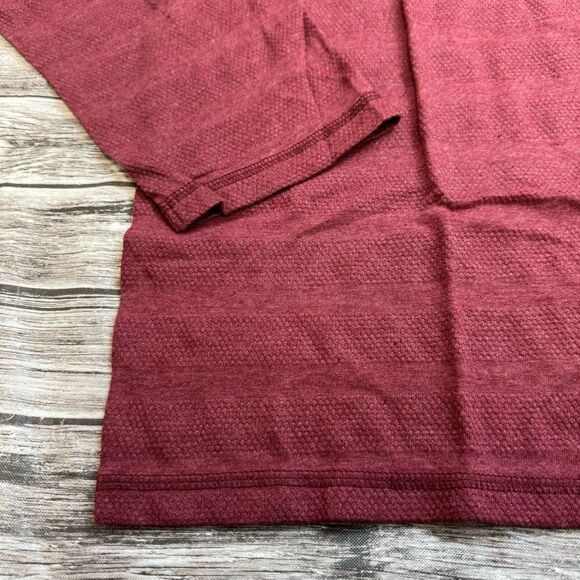 PX Men's Long Sleeve Henley Shirt Dark Red Burgundy Textured XXL 2XL Extra Large - Picture 5 of 9
